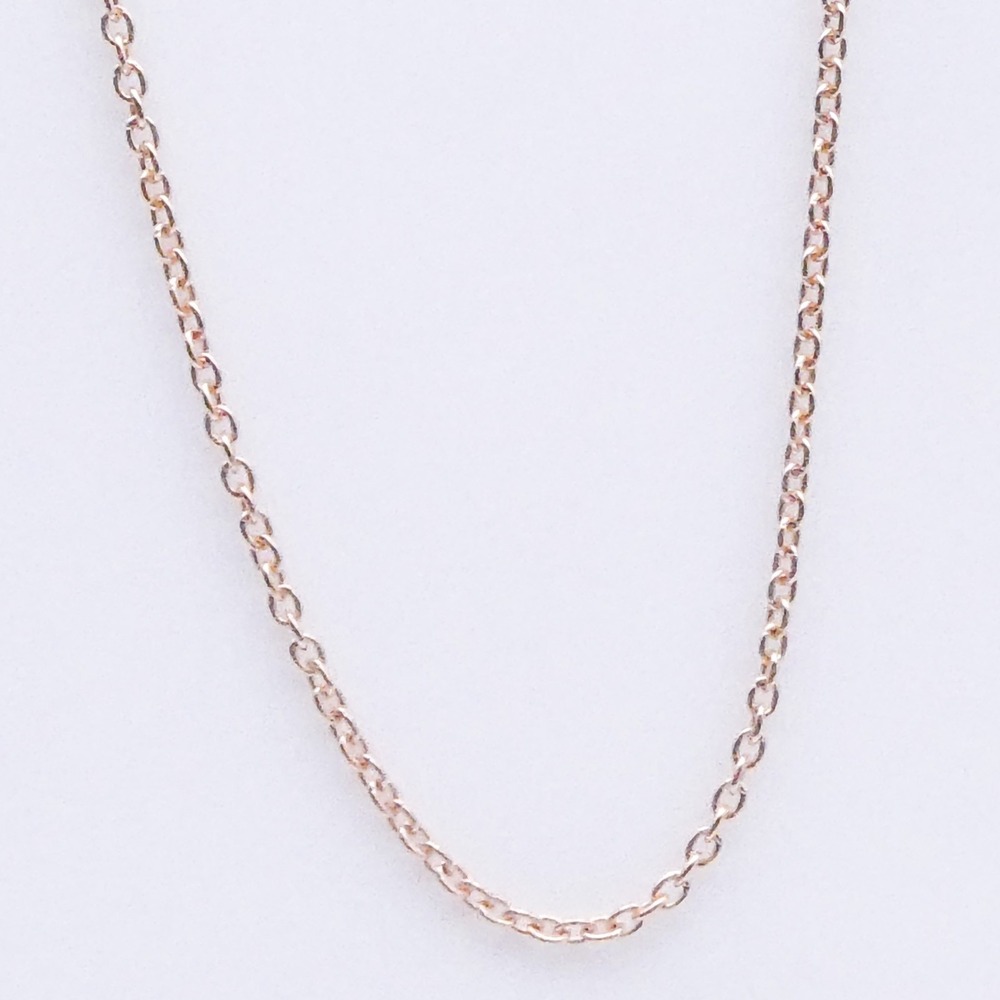 Rose Gold Over Sterling Silver Italy Chain Necklace 18" Stackable Oval Link 925